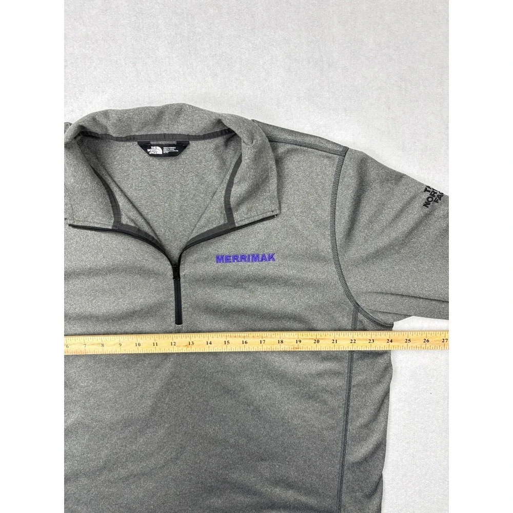 The‎ North Face Quarter Zip Mens XL Gray Merrimak Embroidered Pullover Shirt